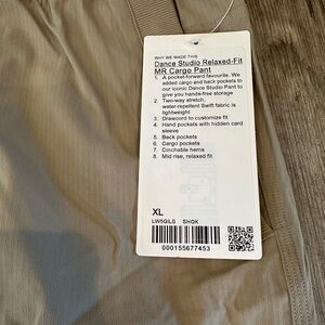NEW with tags! Lululemon Dance Studio Relaxed-Fit Mid-Rise Cargo Pant Sheer Oak